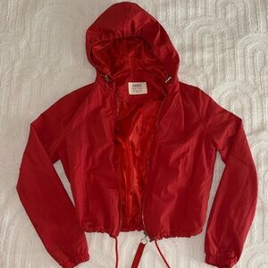 Ashley By 26 International Red Hooded Lightweight Bomber